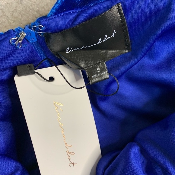 NWT Line and Dot Du Jour Evening Dress Sapphire Blue Women Small - Picture 10 of 11